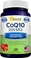 Asquared Nutrition Coq10 (200 Capsules And 200Mg) - High Absorption Vegan Co Q-10 Powder - Enzyme Ubiquinone Supplement Pills, Extra Antioxidant Coenzyme Q10 Vitamin, Coq 10 Alernative To Softgels Asquared Nutrition Coq10 (200 Capsules And 200Mg) - High Absorption Vegan Co Q-10 Powder - Enzyme Ubiquinone Supplement Pills, Extra Antioxidant Coenzyme Q10 Vitamin, Coq 10 Alernative To Softgels