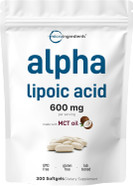 Micro Ingredients Alpha Lipoic Acid 600Mg With Mct Oil, 300 Softgels | Ala Supplement For Liver, Antioxidants, Nerve, Cardiovascular Health Support | Non-Gmo, Gluten-Free, Soy-Free