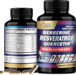 Organic Cadane Premium Resveratrol Supplement - Healthy Aging, Heart, Brain & Immune Support - 10In1 With Quercetin, Berberine, Green Tea, Turmeric, Black Pepper & More - 60 Capsules Organic Cadane Premium Resveratrol Supplement - Healthy Aging, Heart, Brain & Immune Support - 10In1 With Quercetin, Berberine, Green Tea, Turmeric, Black Pepper & More - 60 Capsules