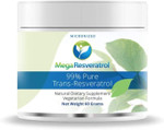 Mega Resveratrol Powder, Pharmaceutical Grade, 99% Pure Micronized Trans-Resveratrol, 60 Grams Powder, Purity Certified. Excipients Free