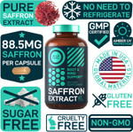 Wild Fuel Pure Saffron Extract Antioxidants Supplement - Eye Health, Energy And Mood Support Happy Saffron - 0.3% Safranal 88.5Mg Supplements -120 Day Gluten-Free, Non-Gmo Vegan Saffron Capsules