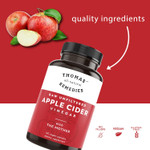 Thomas' All-Natural Remedies Apple Cider Vinegar With The Mother, Raw & Unfiltered Acv Pills For Gut & Digestion, 120Ct