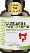 15 Day Gut Cleanse Detox For Women & Men - Advanced 15 Days Colon Cleanse With Probiotics And Psyllium Husk For Constipation Relief, Digestive Health, Colon Cleanser & Gut Health.60 Caps 15 Day Gut Cleanse Detox For Women & Men - Advanced 15 Days Colon Cleanse With Probiotics And Psyllium Husk For Constipation Relief, Digestive Health, Colon Cleanser & Gut Health.60 Caps