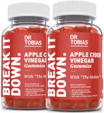 Dr. Tobias Apple Cider Vinegar Gummies, Includes 500 Mg Apple Cider Vinegar With Mother, Folate, B12 & Iodine, Supports Gut Health, Cleanse & Detox, Vegan, Gluten-Free, 60 Gummies