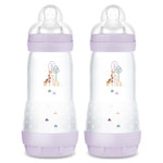 Mam 11Oz Easy Start Anti-Colic Baby Bottles, Fast Flow, Breastfeeding-Like Silicone Nipple, Reduces Colic, Gas, & Reflux, Easy-To-Clean, Bpa-Free, 4 Plus Months