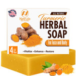 Turmeric Soap Bar For Face & Body - All Natural Turmeric Skin Soap - Turmeric Face Soap Reduces Acne, Brightens Scars & Cleanses Skin - 4 Oz Turmeric Bar Soap For All Skin Types Made In Usa
