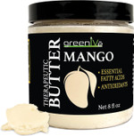 Greenive Virgin Mango Butter 100% Pure Raw Creamy All Natural Skin Moisturizer Unrefined (8 Ounce Jar)