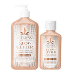 Hempz Glow Getter Body Lotion, Hydrating Moisturizer With Shimmer, 17 Oz. + Mini Glow Getter Herbal Body Moisturizer 2.25 Oz