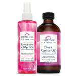Heritage Store Rosewater & Glycerin And Black Castor Oil Bundle | Rich, Hydrating Treatment For Hair & Skin | 8Oz Each Heritage Store Rosewater & Glycerin And Black Castor Oil Bundle | Rich, Hydrating Treatment For Hair & Skin | 8Oz Each