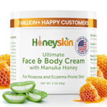 Hydrating Face Moisturizer & Body Cream With Manuka Honey Cream - Organic Face Moisturizer With Honey For Extremely Dry Skin - For Dry & Itchy Skin, Rosacea & Eczema Prone Skin 2Oz