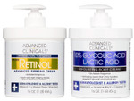 Advanced Clinicals Retinol Body Cream Moisturizer + Exfoliating 10% Glycolic Acid & Lactic Acid Lotion 2Pc Skincare Set For Women & Men To Reduce Appearance Of Crepey Skin & Uneven Rough Skin Texture Advanced Clinicals Retinol Body Cream Moisturizer + Exfoliating 10% Glycolic Acid & Lactic Acid Lotion 2Pc Skincare Set For Women & Men To Reduce Appearance Of Crepey Skin & Uneven Rough Skin Texture
