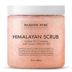 Majestic Pure Himalayan Pink Salt Body Scrub With Collagen And Sweet Almond Oil | Exfoliating Scrub For Skin Care, Stretch Marks, Acne, Cellulite | 10 Oz