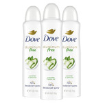 Dove Aluminum Free Deodorant Spray For Women 3 Count Cucumber & Green Tea 72 Hour Odor Protection 4 Oz