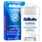 Gillette Clinical Antiperspirant And Deodorant For Men, 72Hr Sweat & Odor Protection, Long Lasting Freshness, Anti-White Mark Technology, Soft Solid, Arctic Ice Scent, 2.6 Oz