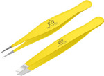 Majestic Bombay Fine Point + Slant Tweezers For Women And Men  Splinter Ticks, Facial, Brow And Ingrown Hair RemovalSharp, Needle Nose, Surgical Tweezers Precision Best Tweezers For Chin Hair