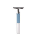 Mühle Neo Safety Razor|Double Edge Safety Razor For Beginners And Experienced Shavers|Sustainable Eco-Friendly And Reusable|For Men And Women|Chrome With Glacier Blue Silicone Grip Handle Mühle Neo Safety Razor|Double Edge Safety Razor For Beginners And Experienced Shavers|Sustainable Eco-Friendly And Reusable|For Men And Women|Chrome With Glacier Blue Silicone Grip Handle