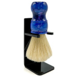 Parker Safety Razor, The Big Blue Boar, Deluxe Iridescent Bluehandle 100% Boar Bristle Shaving Brush, Large 24 Mm Brush Knot For A Better Lather! Shave Stand Included