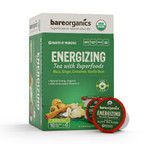 BareOrganics Energizing Tea With Superfoods & Probiotics | Keurig K-Cup Compatible Tea Pods | USDA Certified Organic, Vegan, Non-GMO & Recyclable, 10 Count