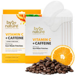 By Nature Vitamin C + Caffeine Brightening + Hydrating Under Eye Mask Patches - Energizing + Replenishing Eye Patches For Dark Circles - Skincare From New Zealand - Under Eye Patches - 5 Pairs