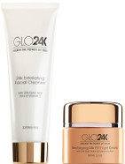 Glo24K Exfoliating Facial Cleanser And Night Cream With 24K Gold, Retinol, And Aloe Vera. Optimize Your Daily Beauty Routine