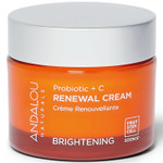 Andalou Naturals Probiotic + C Renewal Cream, Probiotic Plus C, Complexion Enhancing Face Moisturizer, Helps Promote Firmer Skin & More Even Skin Tone, Lightweight Hydrating Facial Moisturizer, 1.7 Oz