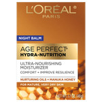 L'Oreal Paris Skincare Age Perfect Hydra Nutrition Ultra Nourishing Honey Night Balm, Face Moisturizer To Comfort, Improve Resilience On Dry Skin, Manuka Honey And Nurturing Oils, 1.7 Oz