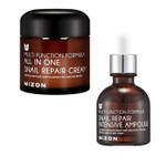 Mizon Snail Line Bundle All In One Snail Face Mositurizer + Snail Ampoule For Wrinlle Care And Deep Hydration