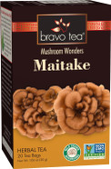 Bravo Tea Maitake Mushroom Herbal Tea, Caffeine Free 20 Tea Bags