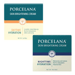 Porcelana Daytime & Nighttime Hydration Cream Set (Updated Formula) - Fades Dark Spots & Evens Skin Tone - For Sun Or Age Spots, Acne Scarring, Melasma & Other Discoloration