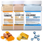 Jelly Face Mask For Facials | Bundle Of 24K Gold & Turemic + Hyaluronic Acid Hydrating And Nourishing Hydrojelly Masks | Vajacial