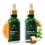 Tree Of Life Beauty Facial Skin Care Set, Brightening, Firming, Hydrating, Dry Face, Dermatologist Tested - Vitamin C Serum (Brightens) + Retinol Serum (Smooths) - Skin Care Kit, 2 Count Of 1 Fl Oz