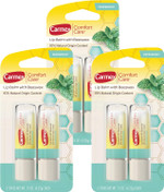 Carmex Comfort Care Lip Balm Stick With Beeswax, Peppermint Lip Balm - 0.15 Oz Each, 2 Count