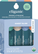 Cliganic Organic Lip Balm Set - 4 Flavors - Natural Hydrating For Cracked & Dry Lips