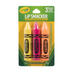 Lip Smacker Crayola Crayon Flavored Lip Balm - Moisturizing, Soothing Trio Banana Mania, Pink Sherbert, & Outrageous Orange