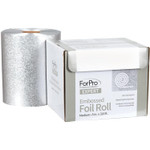 Forpro Professional Collection Expert Embossed Aluminum Foil Roll, 320 Ft Hair Foils For Color Application And Highlighting Services, Silver, Medium, 5W