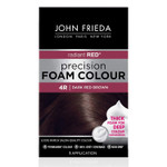 John Frieda Precision Foam Colour, Dark Red Brown 4R, Full-Coverage Hair Color Kit, Anti-Fade Gray Coverage, Deep Color Saturation Hair Dye, 1 Application