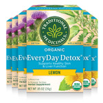 Traditional Medicinals Tea, Organic EveryDay Detox Lemon, Supports Healthy Skin & Liver Function, Detox, 96 Tea Bags (6 Pack)16 Count (Pack of 6)