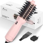 Aima Beauty Worldwide Travel Hair Dryer Brush 110V-240V Dual Voltage Blow Dryer Brush Hot Air Brush With Oval Barrel 360° Hot Airflow, Negative Ionic Frizz-Free Drying/Straightening/Voluming, Pink Aima Beauty Worldwide Travel Hair Dryer Brush 110V-240V Dual Voltage Blow Dryer Brush Hot Air Brush With Oval Barrel 360° Hot Airflow, Negative Ionic Frizz-Free Drying/Straightening/Voluming, Pink