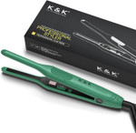 K&K Mini Flat Iron For Short Hair 3/10 Inch Small Hair Straightener For Pixie & Beard Creamic Flat Iron For Women Dual Voltage, Auto Shut Off