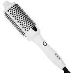 K&K Thermal Brush, White 1.5 Inch Heated Round Comb, Professional Heated Curling Ceramic Tourmaline Ionic Curling Iron, Hot Styling Volumizing Brush, Dual Voltage