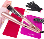 Landot 2-In-1 Hair Straightener And Curler - Twist Flat Iron Curling Iron For Smooth Curls & Sleek Straight Salon Results - Dual Voltage Ceramic Straightener Adjustable Temp For All Hair Types