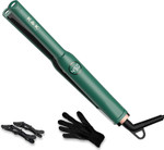 Mini 1/2 Inch Flat Iron Led Display Tourmaline Titanium Ceramic Plate 4D 360°Swivel Small Hair Straightener For Woman Short Hair Adjustable Temperature Dual Voltage Auto Shut Off (Green, 0.5 Inch)