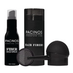 Pacinos Hair Fiber Kit - Conceal Thinning Hair Instantly With Fiber Hold Spray - Dark Brown
