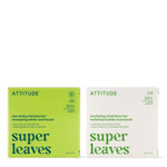 Attitude Nourishing Shampoo & Conditioner Bar Bundle, Natural Origin, For Dry And Dull Hair, Vegan, Pear & Amber, 2 Bars Of 4 Oz