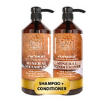 Dead Sea Collection Shampoo And Conditioner Set With Coconut Oil  Hydrating Softening Hair Products With Dead Sea Minerals For All Hair Types  Set Of 2 Bottles (33.8 & 30.6 Fl. Oz.)