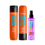 Matrix Mega Sleek Shampoo, Conditioner, & Miracle Creator Set - Controls Frizz Leaving Hair Smooth & Shiny, Nourishes With Shea Butter, For Dry, Damaged Hair, Salon Routine