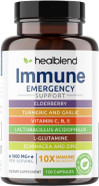 10 In 1 Immune Support Supplement Booster With Elderberry, Zinc, Echinacea, Turmeric, Lactobacillus Acidophilus, For Adults [120 Capsules]