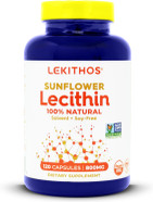 100% All-Natural Sunflower Lecithin Capsules - 120 Count - Rich In Phosphatidyl Choline - Cold Pressed (Solvent Free) - Non-Gmo Project Verified - Certified Vegan