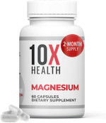 10X Health Magnesium Citrate - 60 Capsules High-Absorption Magnesium Supplement For Sleep, Muscle & Nerve Support, Cardiovascular & Heart Health
