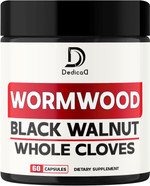 12In1 Wormwood Capsules Black Walnut Cloves, Ginger, Turmeric Curcumin & Black Pepper - Support Digestion Health, Immune System - 60 Capsules